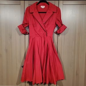 Deadly Dames siren red swing dress